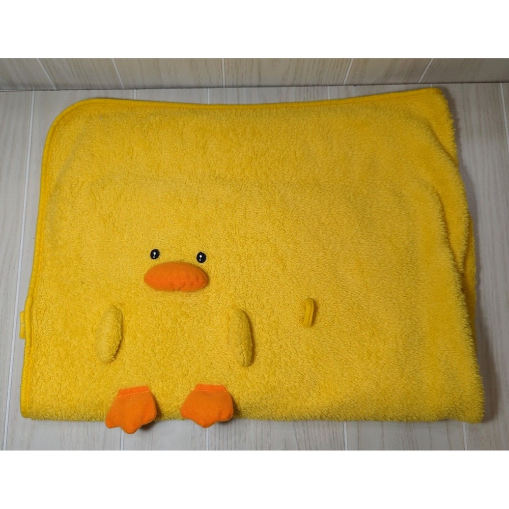 Yellow duck duckling roll up travel plush Baby Blanket 3D face feet wings